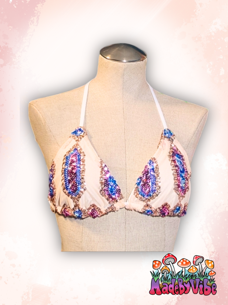 Rosy Quartz Triangle Halter Top - Ready to Ship