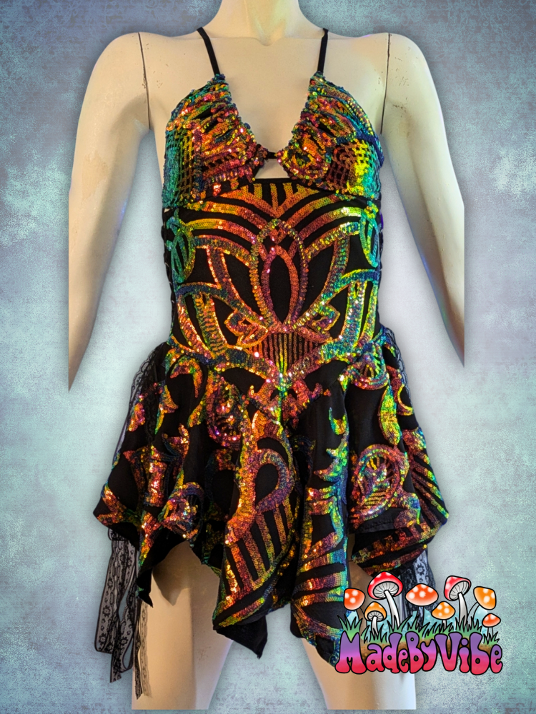 Midnight Aurora Sequin Fairy Dress - Made to Order