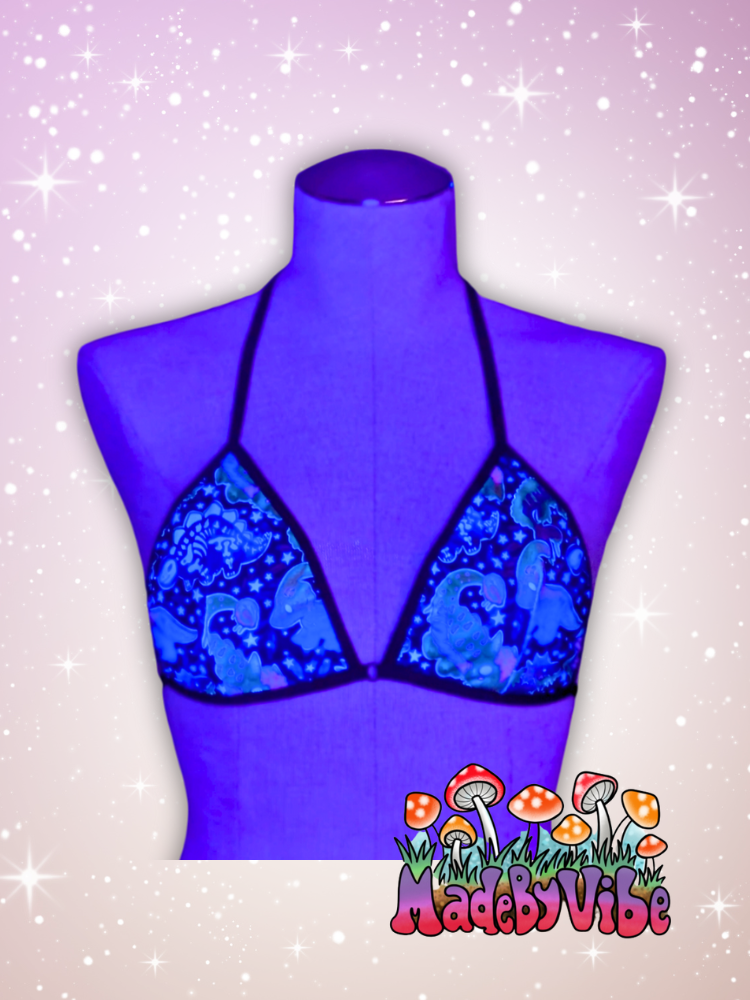 Zombie Dinos Triangle Halter Swim Top - Ready to Ship
