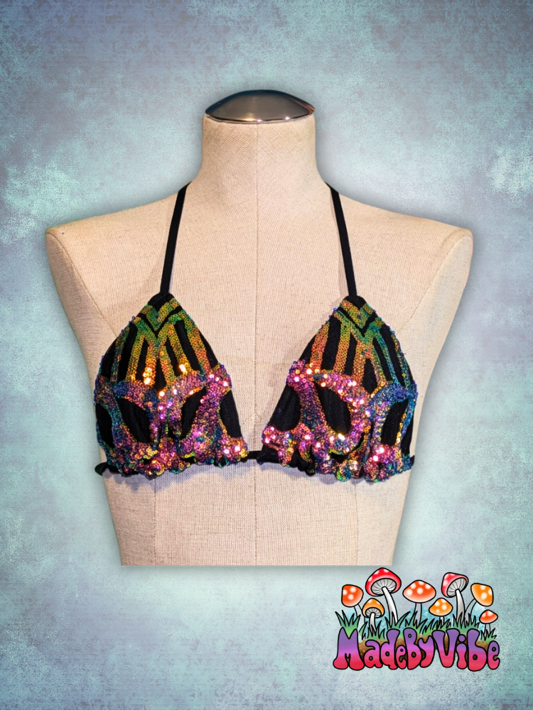 Midnight Aurora Triangle Halter Top - Ready to Ship