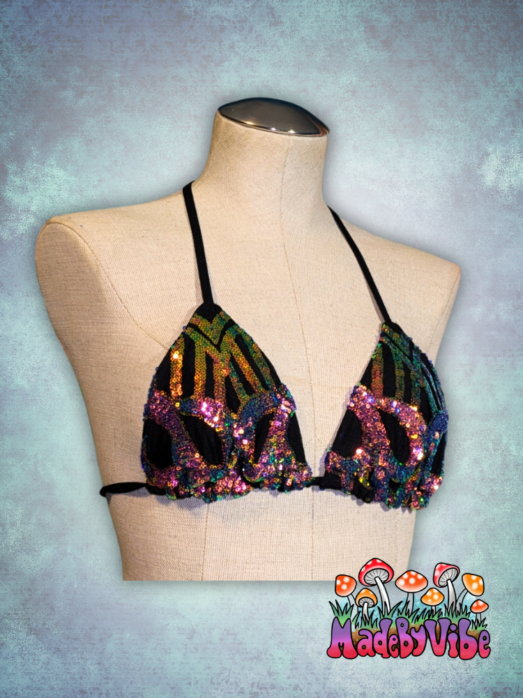 Midnight Aurora Triangle Halter Top - Ready to Ship