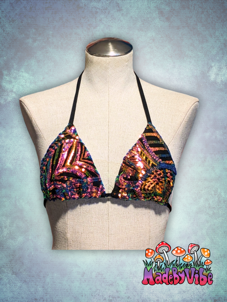 Midnight Aurora Triangle Halter Top - Ready to Ship