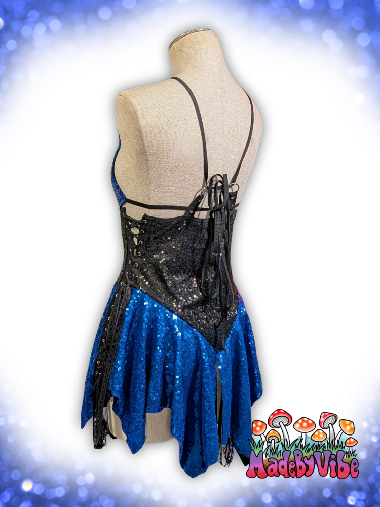 Blue & Black Sequin Fairy Dress - Ready to Ship
