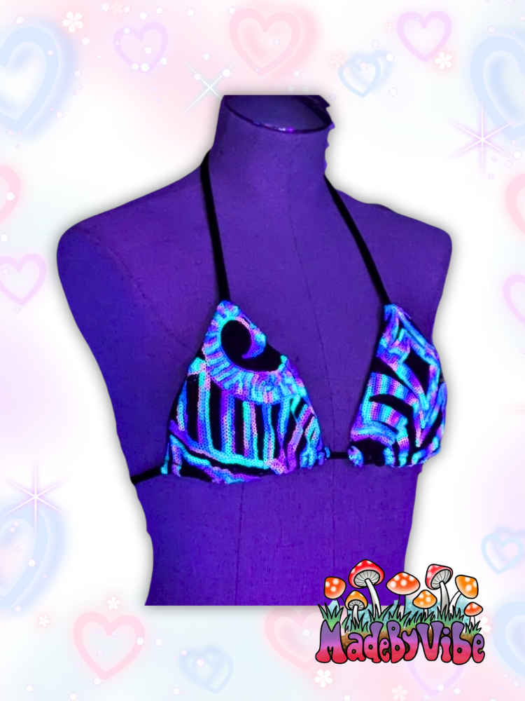 Nostalgic Neon Triangle Halter Top - Ready to Ship