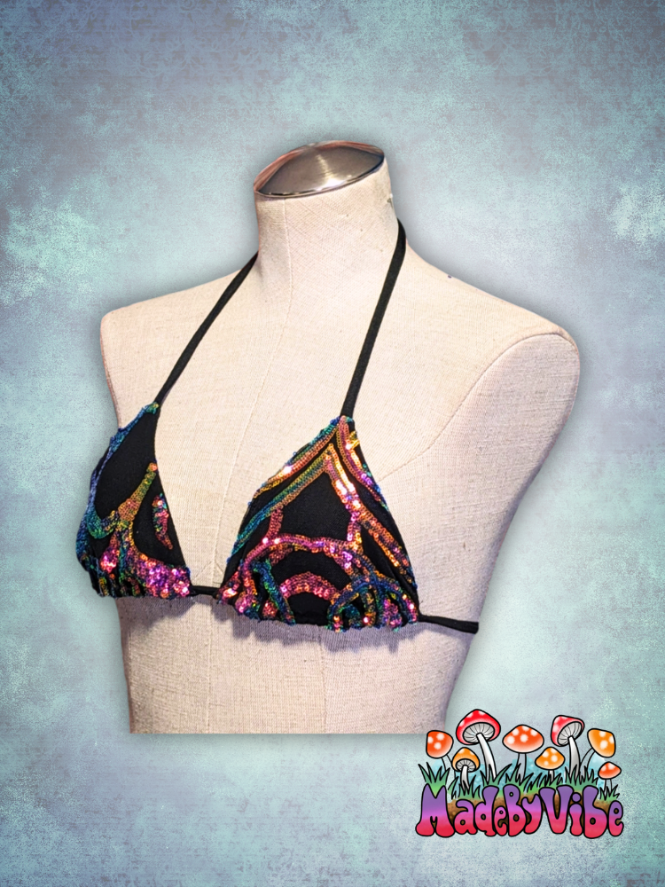Midnight Aurora Triangle Halter Top - Ready to Ship