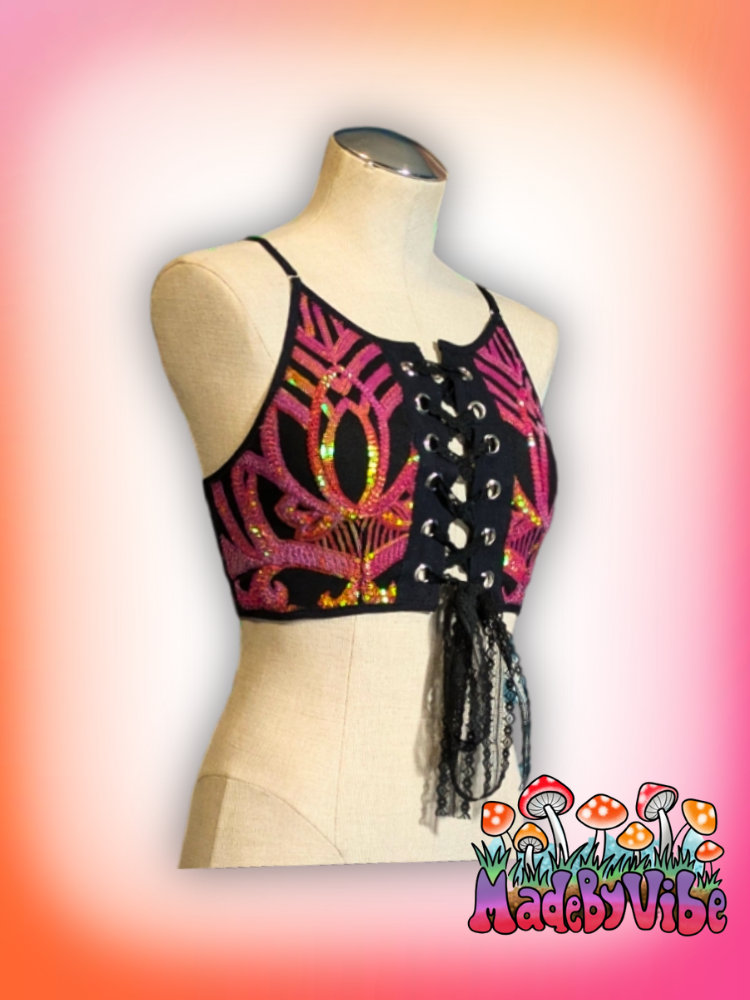 Princess Clementine Lace Up Backless Crop Top - Ready to Ship
