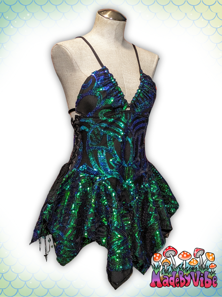 sachin and babi light blue dress Dragon Queen Sequin Fairy Dress