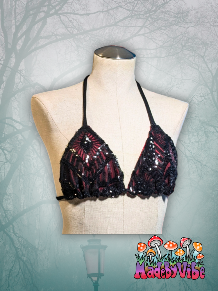 Vampira Triangle Halter Top - Ready to Ship