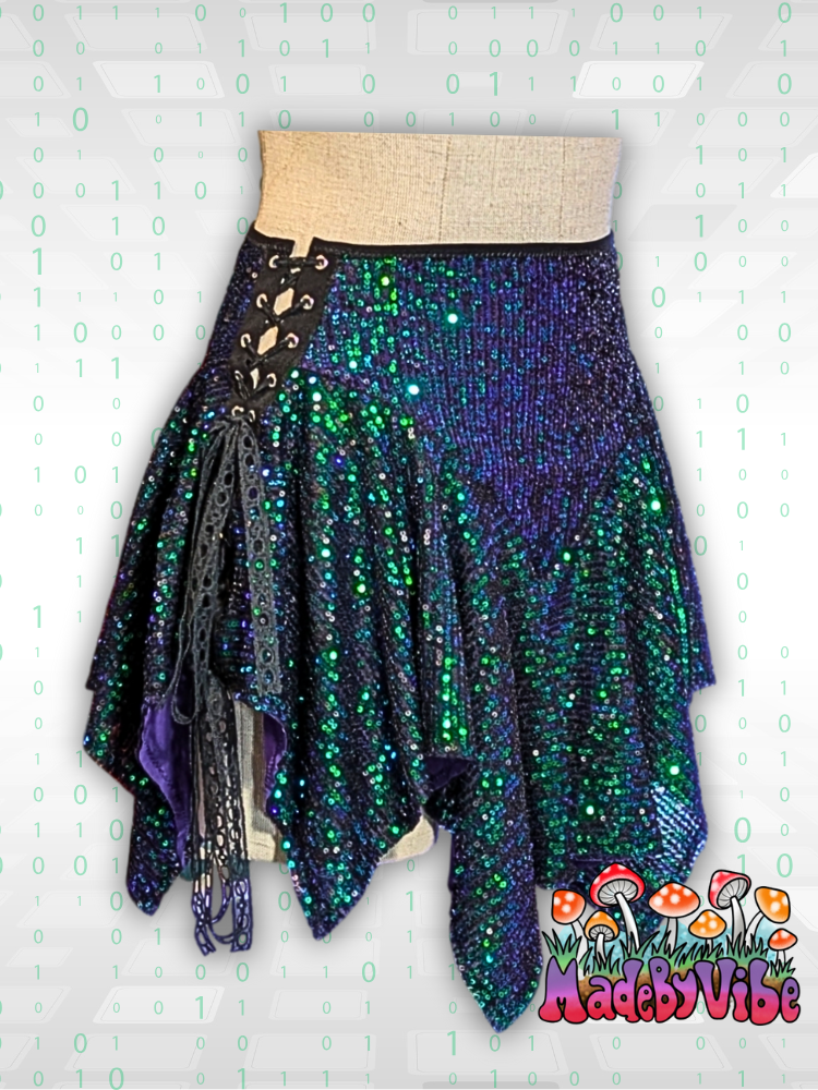 Digital Rain Lined Fairy Skirt - Ready to Ship
