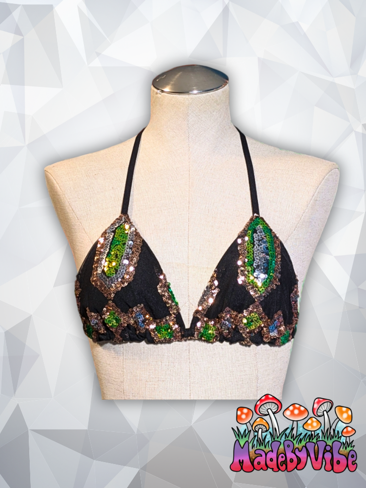 Gemstone Noir Triangle Halter Top - Ready to Ship