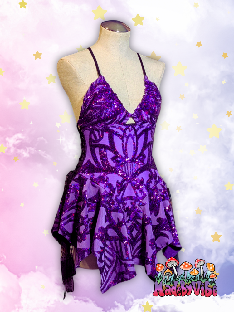 Violet Dreamscape Sequin Fairy Dress - Size Large - Ready to Ship Made by Vibe Violet Dreamscape Sequin Fairy Dress - Size Large - Ready to Ship Made by Vibe
