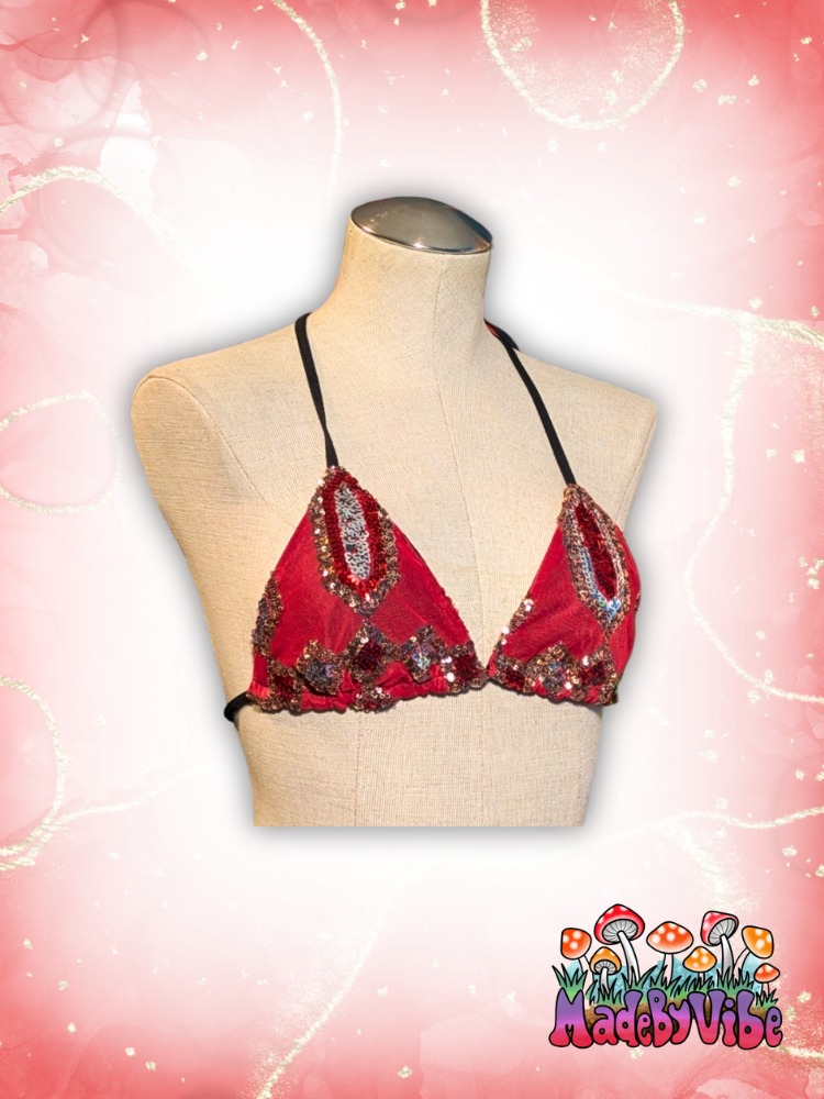 Royal Ruby Triangle Halter Top - Ready to Ship