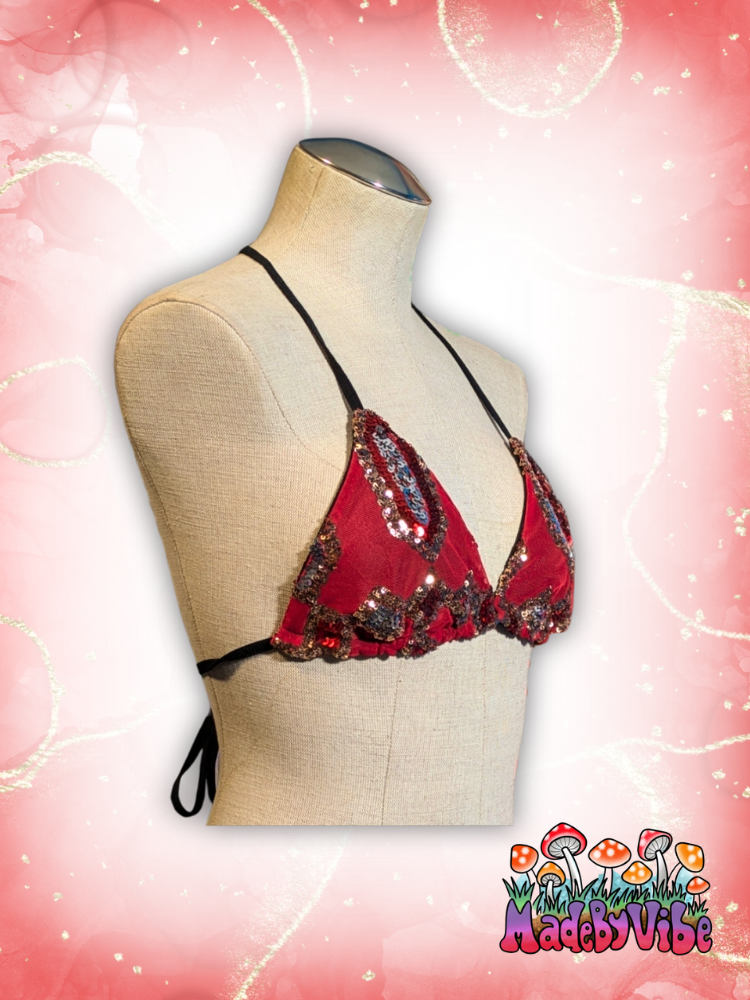 Royal Ruby Triangle Halter Top - Ready to Ship