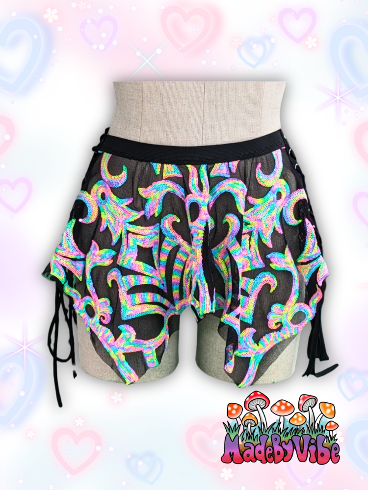 Nostalgic Neon Pixie Skirt - Ready to Ship