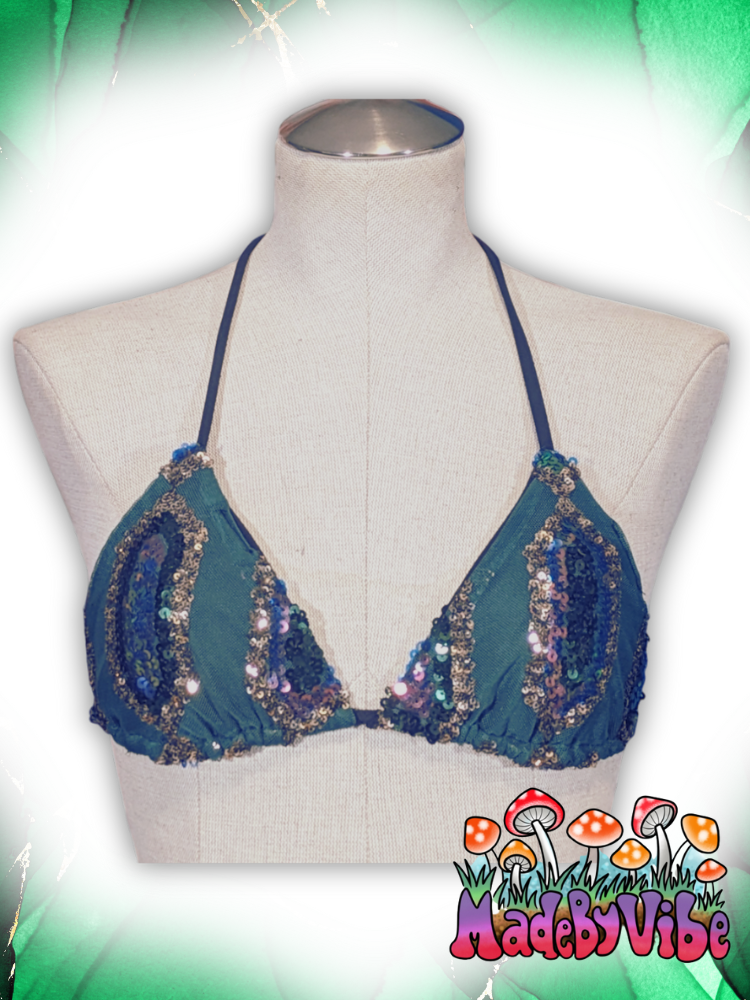 Emerald Nightfall Triangle Halter Top - Ready to Ship