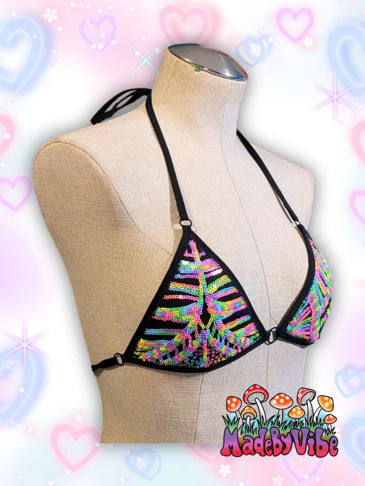 Nostalgic Neon Mini Bikini Top - Ready to Ship