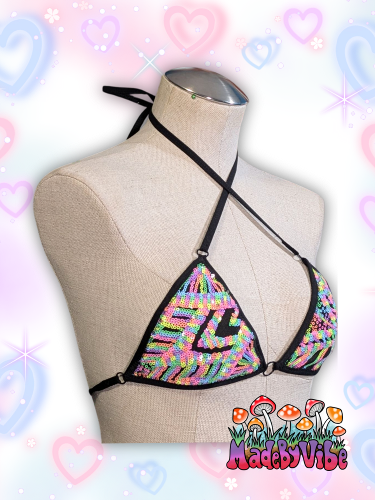 Nostalgic Neon Mini Bikini Top - Ready to Ship