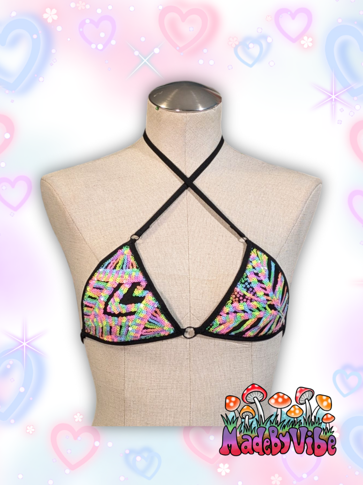 Nostalgic Neon Mini Bikini Top - Ready to Ship