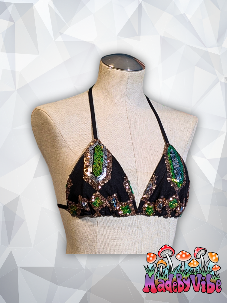 Gemstone Noir Triangle Halter Top - Ready to Ship