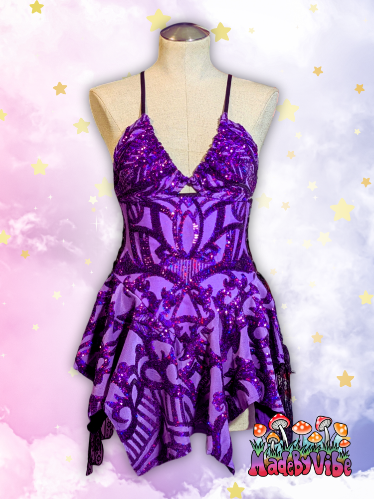 Violet Dreamscape Sequin Fairy Dress - Size Large - Ready to Ship