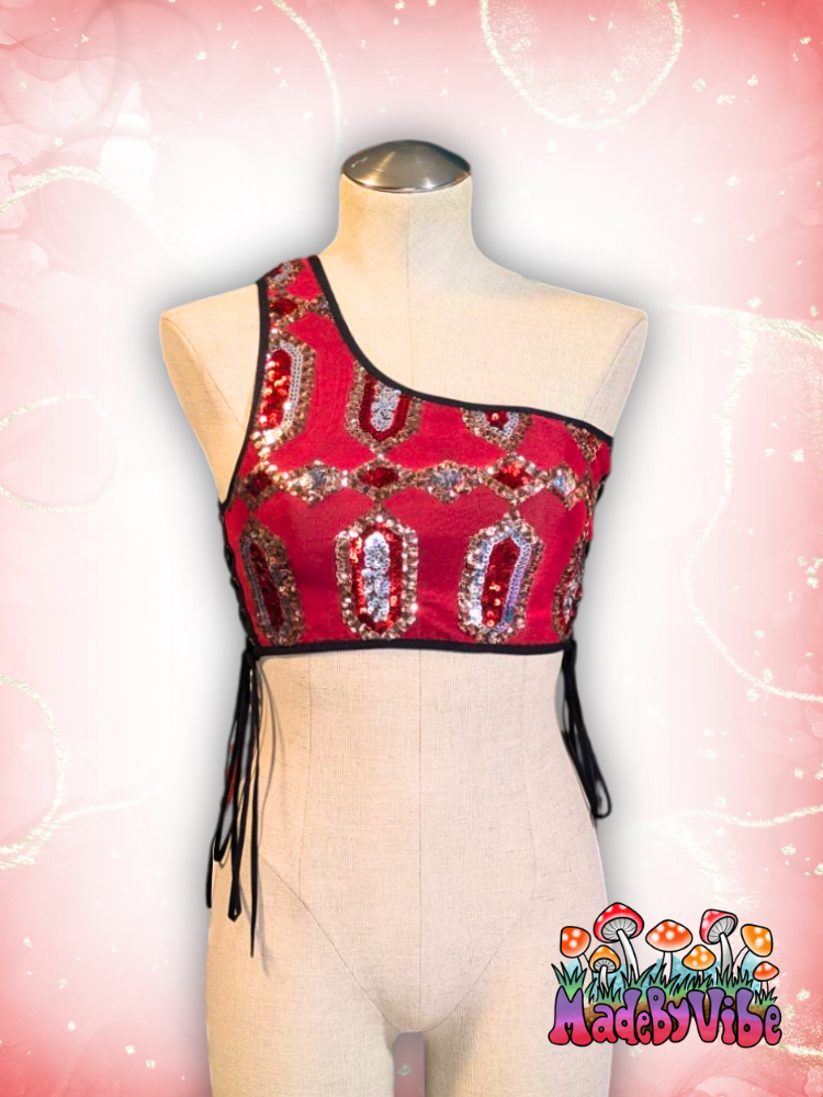 Royal Ruby One Shoulder Top - Ready to Ship