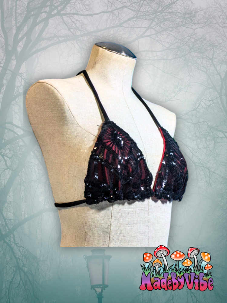 Vampira Triangle Halter Top - Ready to Ship