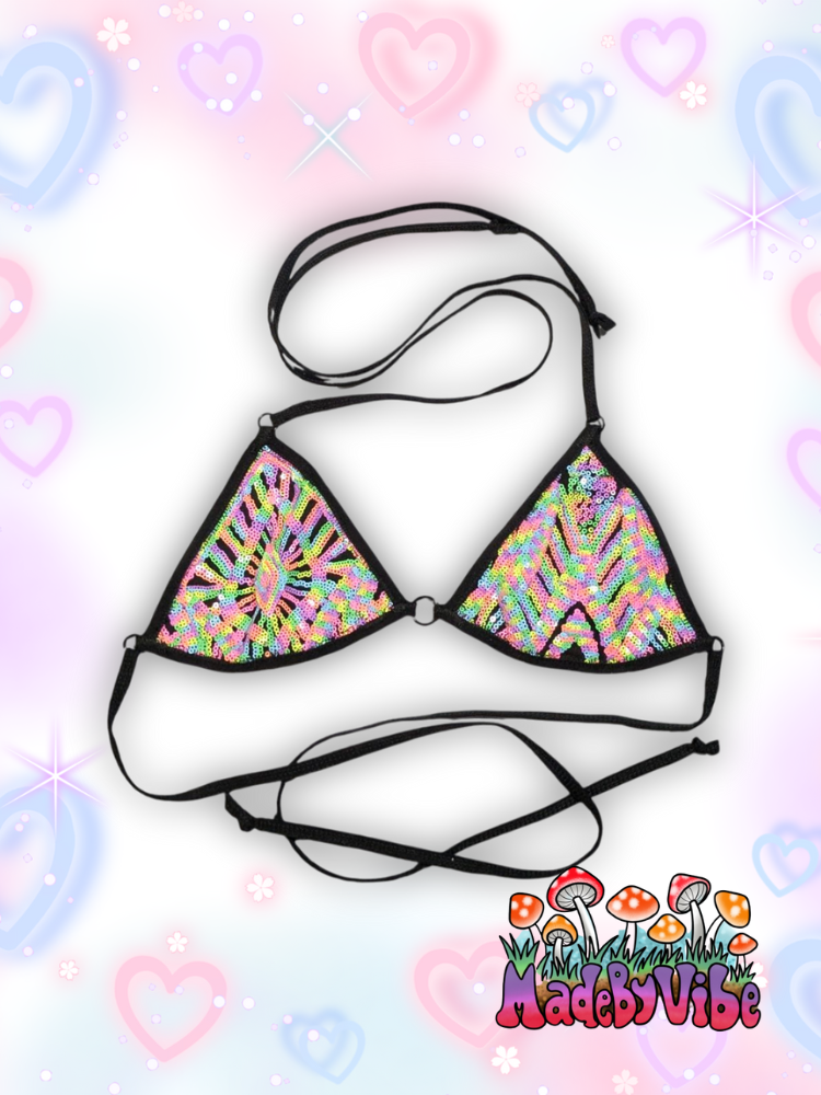 Nostalgic Neon Mini Bikini Top - Ready to Ship