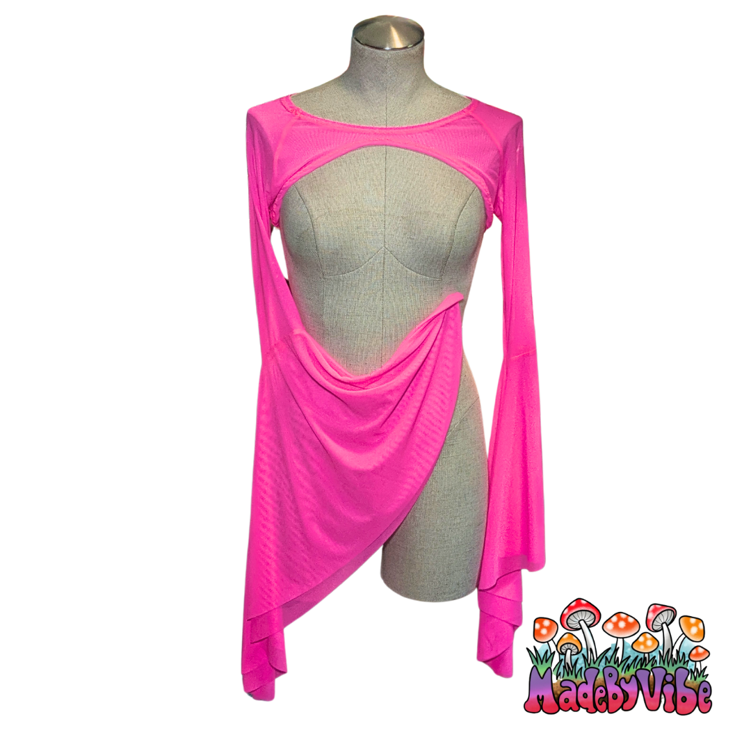 Mesh Dramatic Flare Sleeve Shrug - Made to Order