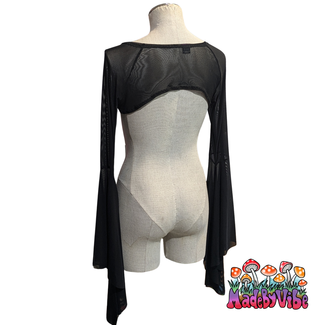 Mesh Dramatic Flare Sleeve Shrug - Made to Order