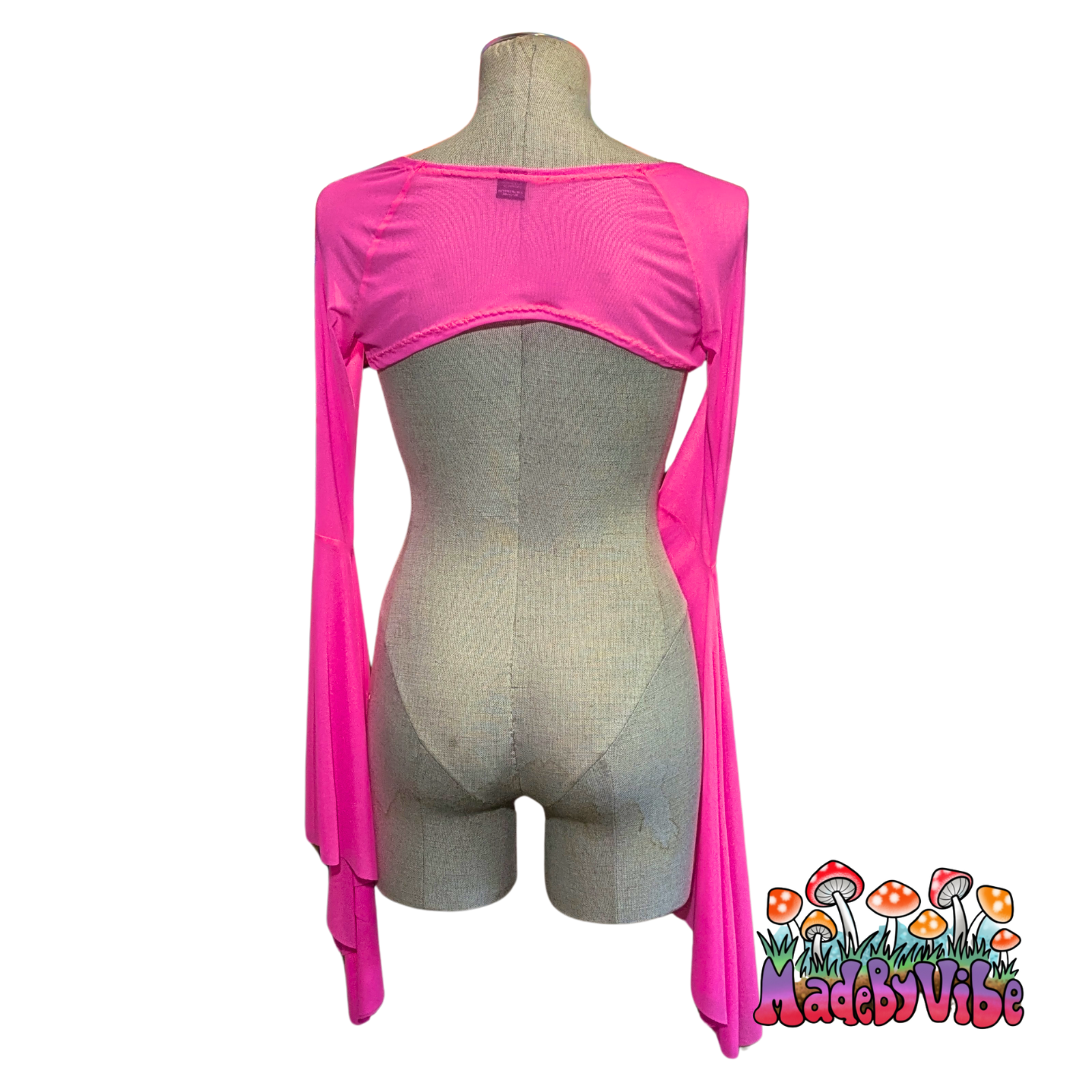 Mesh Dramatic Flare Sleeve Shrug - Made to Order