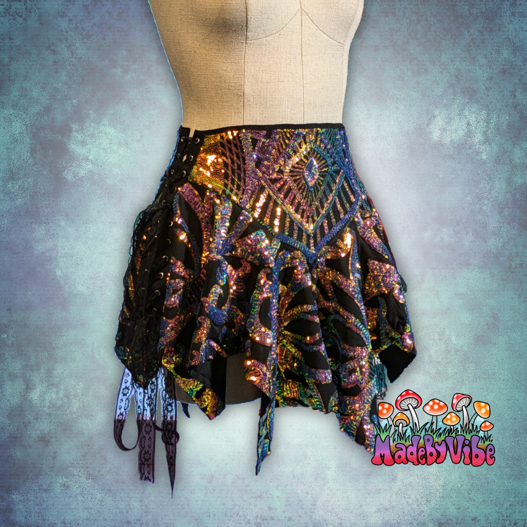 Midnight Aurora Lined Fairy Skirt - Ready to Ship