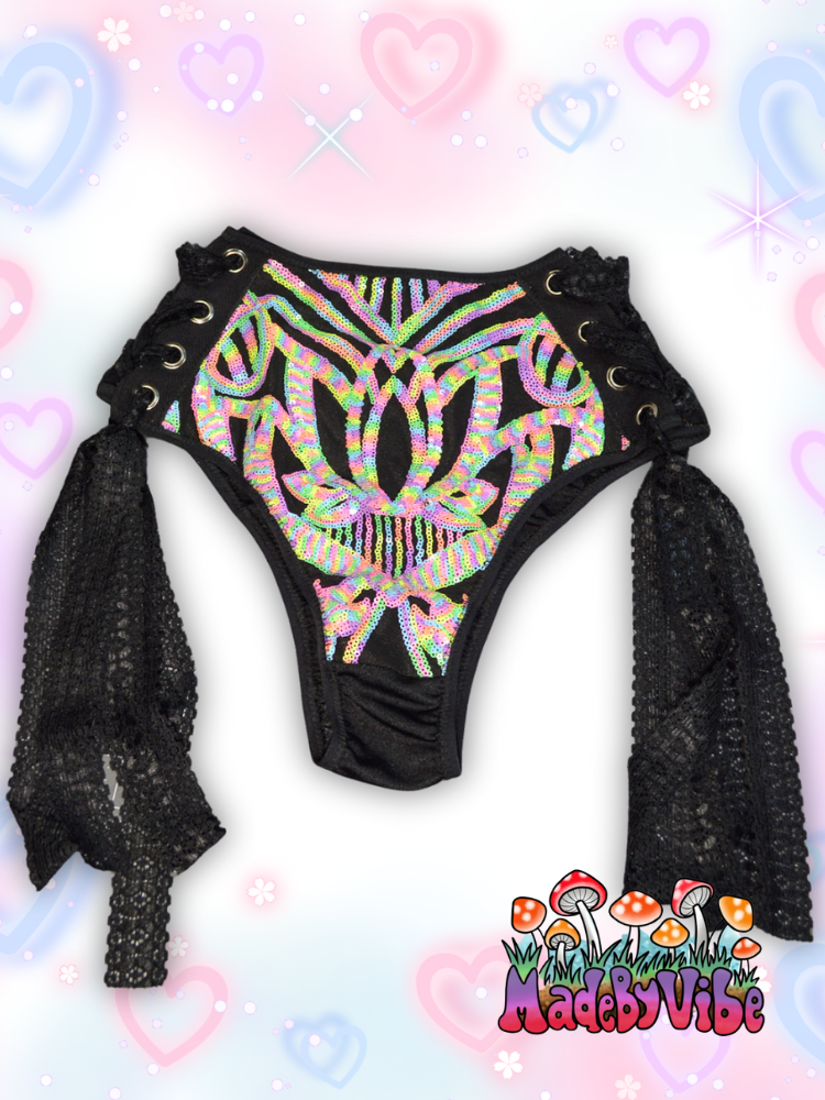 Nostalgic Neon Lace Up Rave Bottoms - Ready to Ship