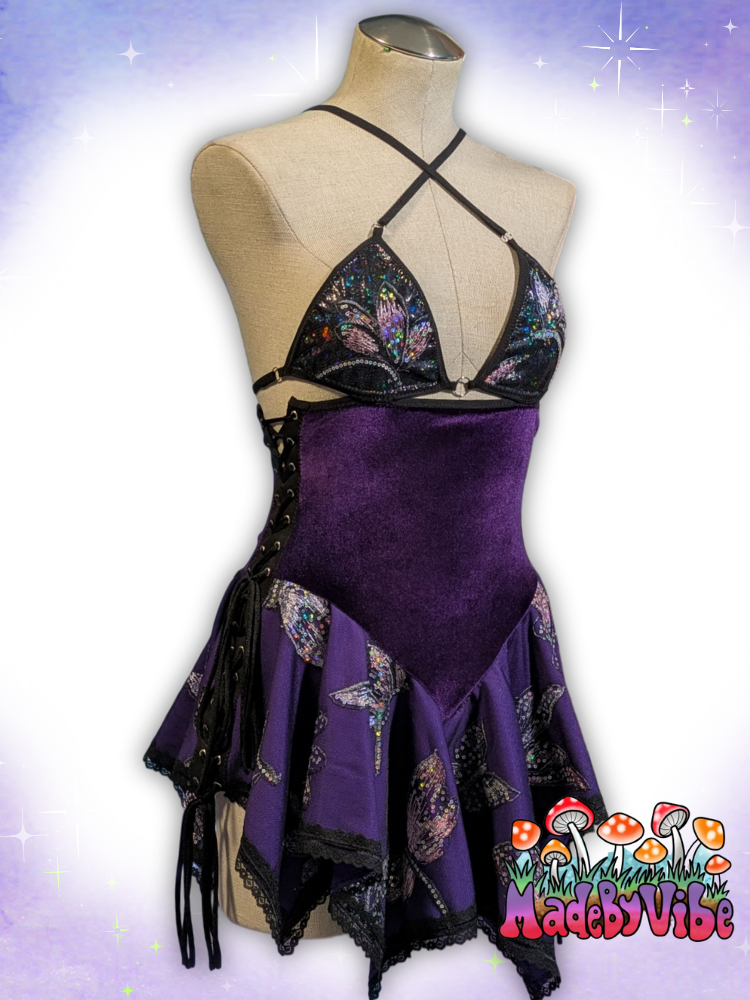 Purple Dragonfly Fairy Dress - Size Medium - Ready to Ship