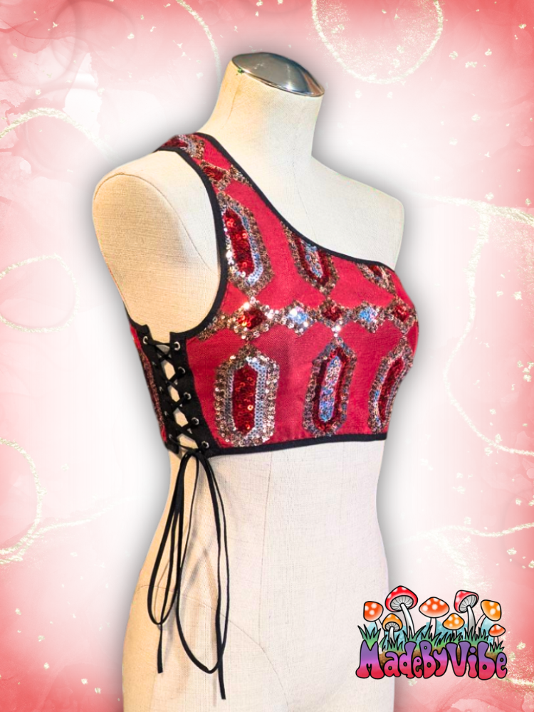 Royal Ruby One Shoulder Top - Ready to Ship