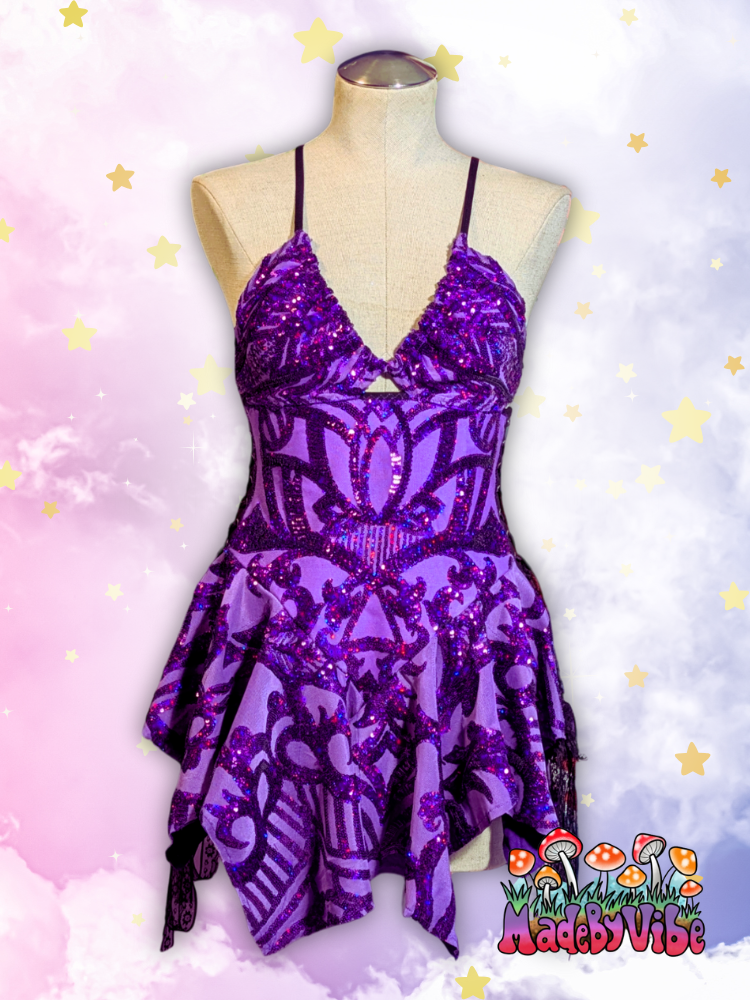 Violet Dreamscape Sequin Fairy Dress - Size Large - Ready to Ship