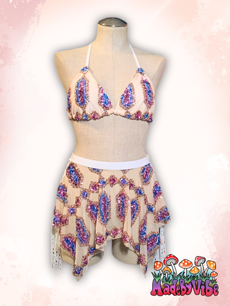 Rosy Quartz Triangle Halter Top - Ready to Ship