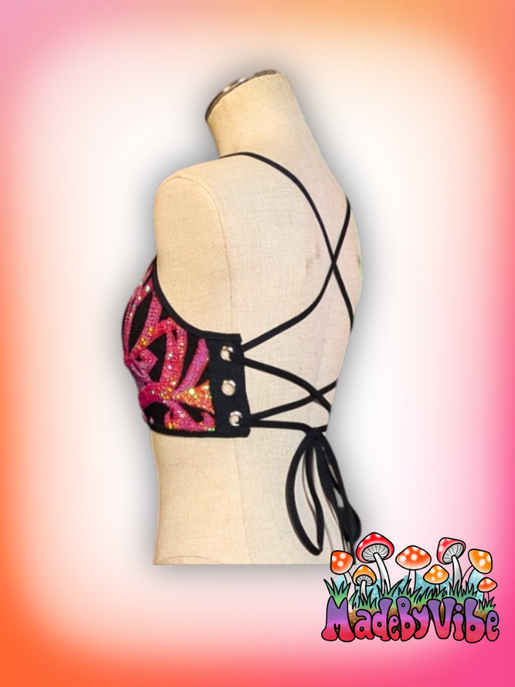 Princess Clementine Lace Up Backless Crop Top - Ready to Ship