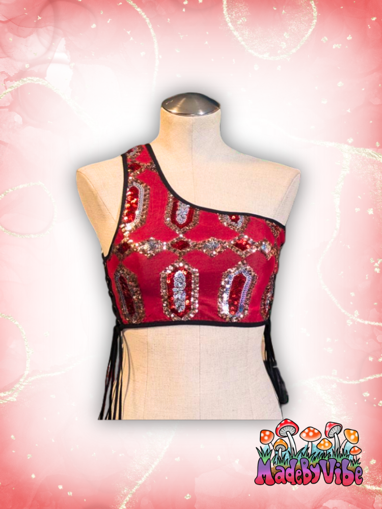 Royal Ruby One Shoulder Top - Ready to Ship