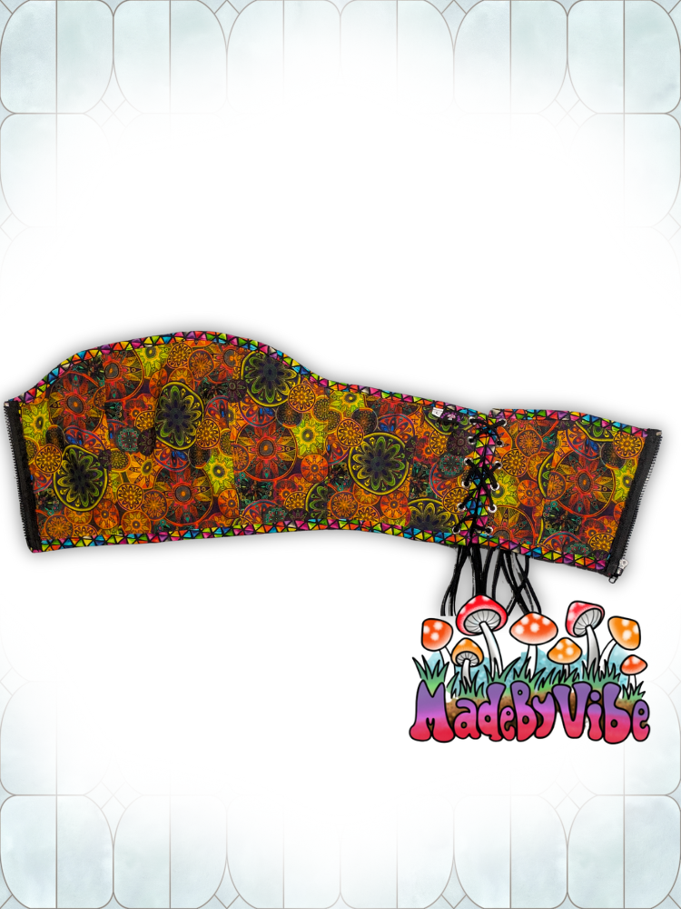 Stained Glass Crop Corset Top - One of a Kind - Size L