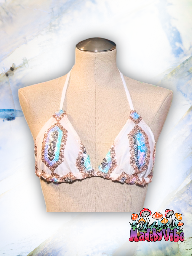 Moonstone Triangle Halter Top - Ready to Ship