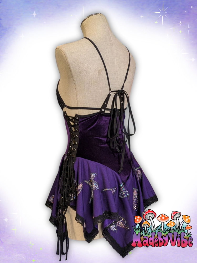Purple Dragonfly Fairy Dress - Size Medium - Ready to Ship