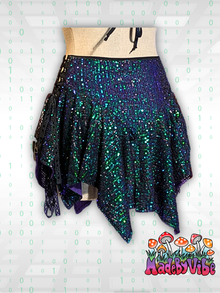 Digital Rain Lined Fairy Skirt - Ready to Ship