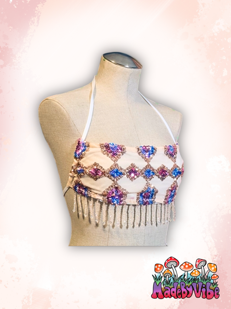 Rosy Quartz Cowl Neck Halter Top - Ready to Ship