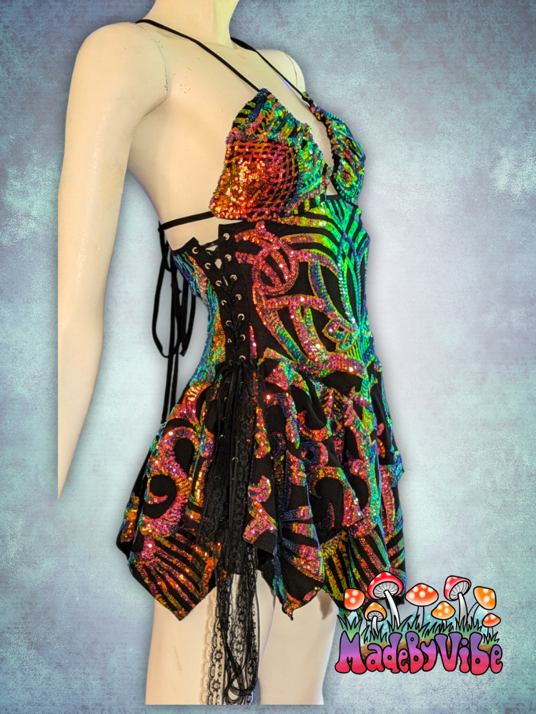 Midnight Aurora Sequin Fairy Dress - Made to Order