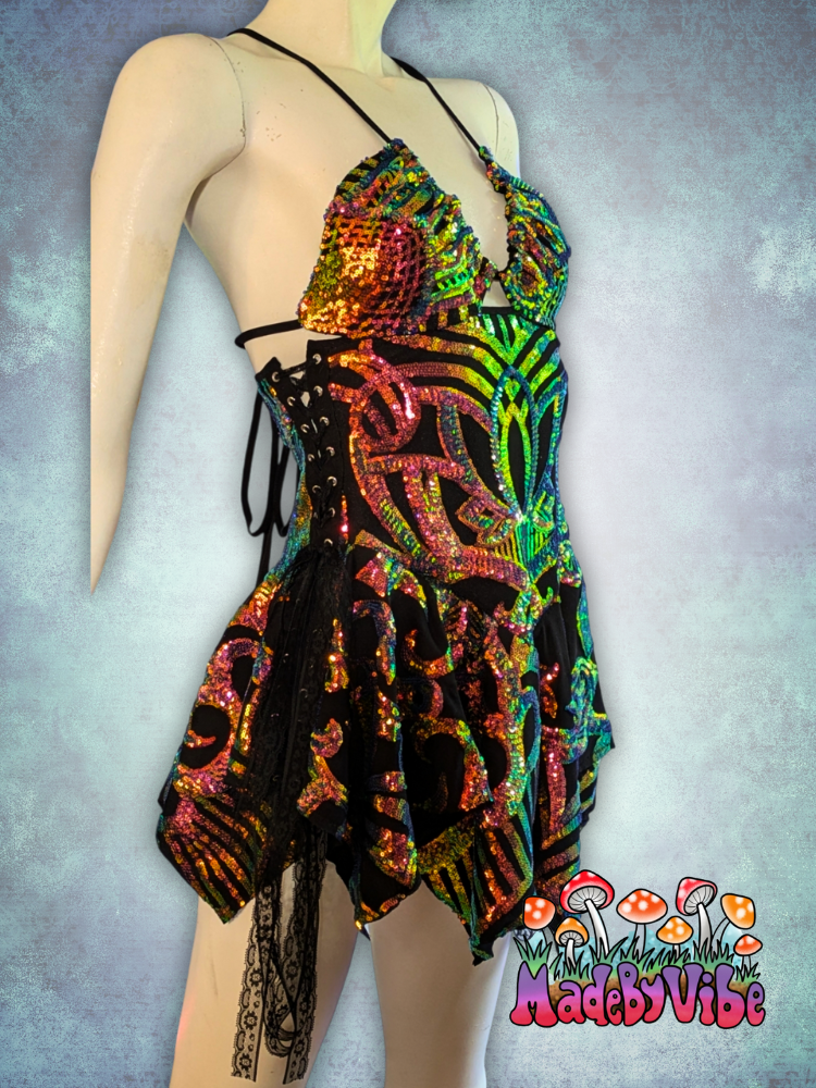 Midnight Aurora Sequin Fairy Dress - Made to Order