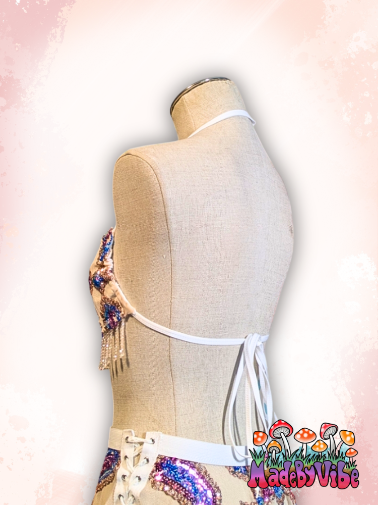 Rosy Quartz Cowl Neck Halter Top - Ready to Ship
