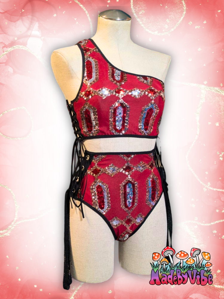 Royal Ruby One Shoulder Top - Ready to Ship
