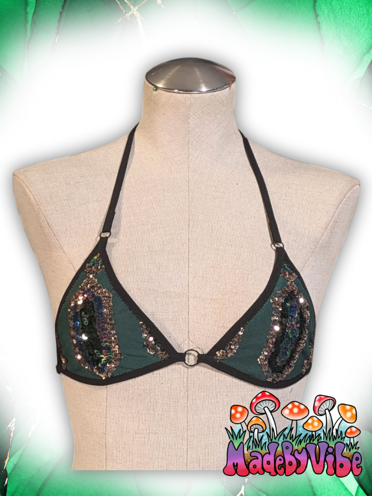 Emerald Nightfall Mini Bikini Top - Ready to Ship