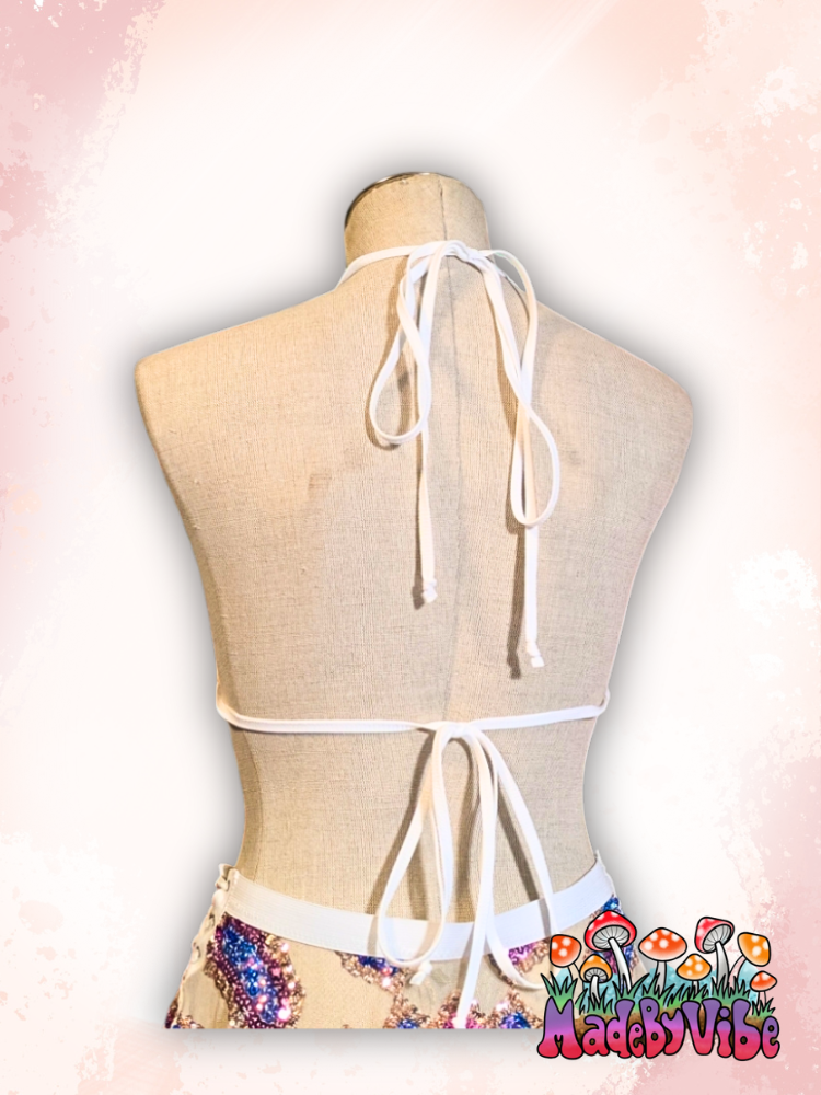 Rosy Quartz Triangle Halter Top - Ready to Ship