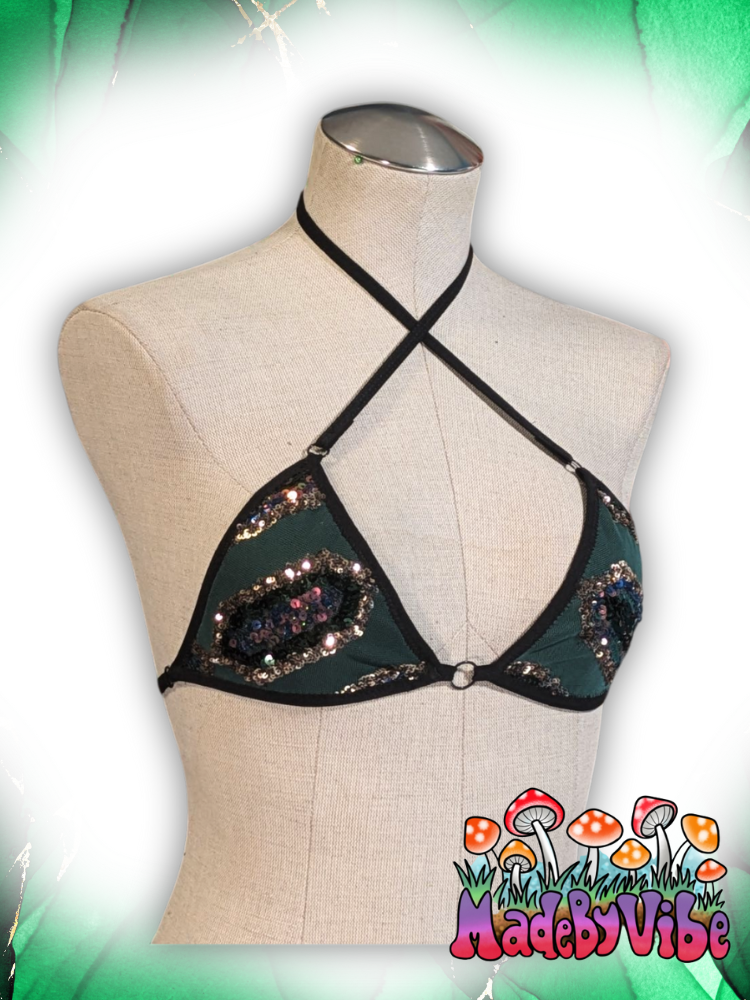 Emerald Nightfall Mini Bikini Top - Ready to Ship